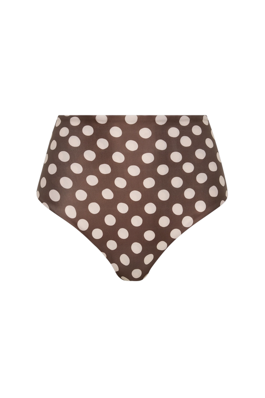 Co-op California Boutique Afonso Bikini Bottom in Chocolate Polka Dot