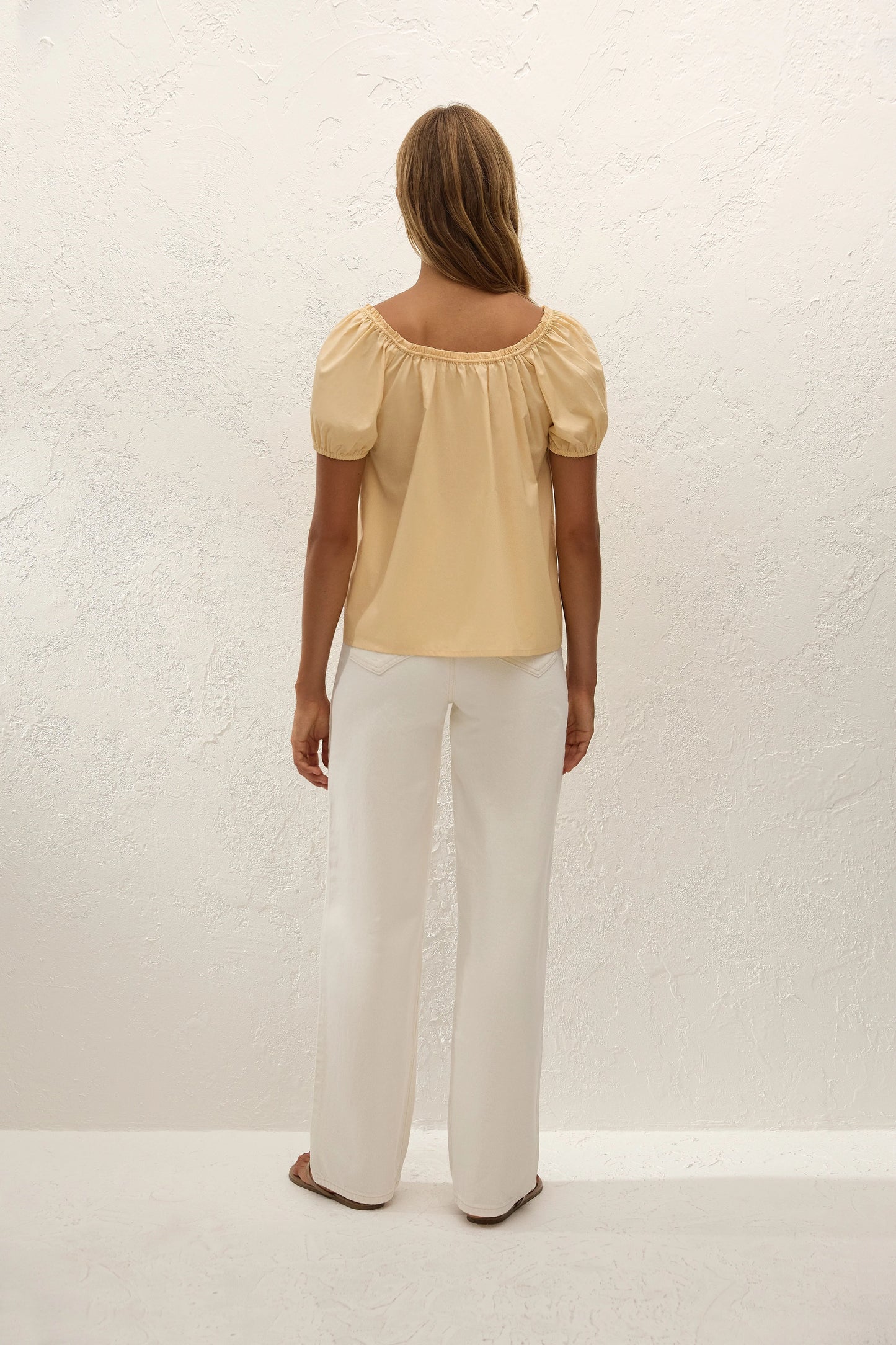 Co-op California Boutique Aurelia Cotton Top in Daffodil Yellow