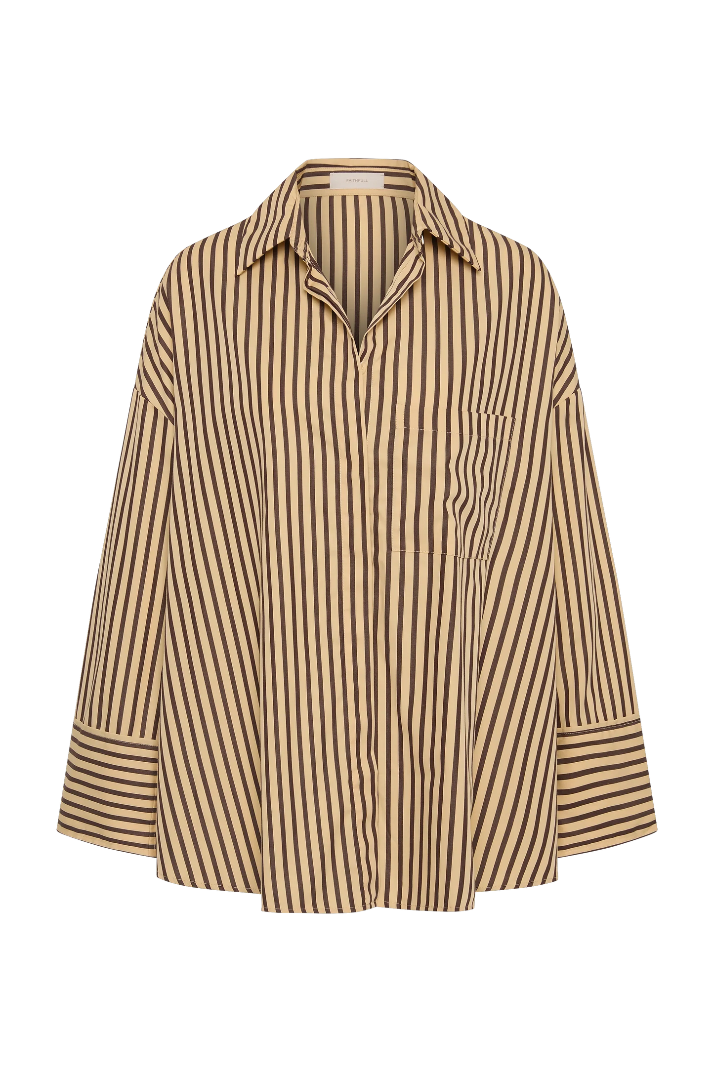 Co-op California Boutique Clemente Striped Shirt – Carmen Stripe Sand Cedar