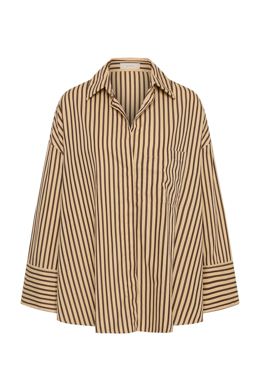 Co-op California Boutique Clemente Striped Shirt – Carmen Stripe Sand Cedar