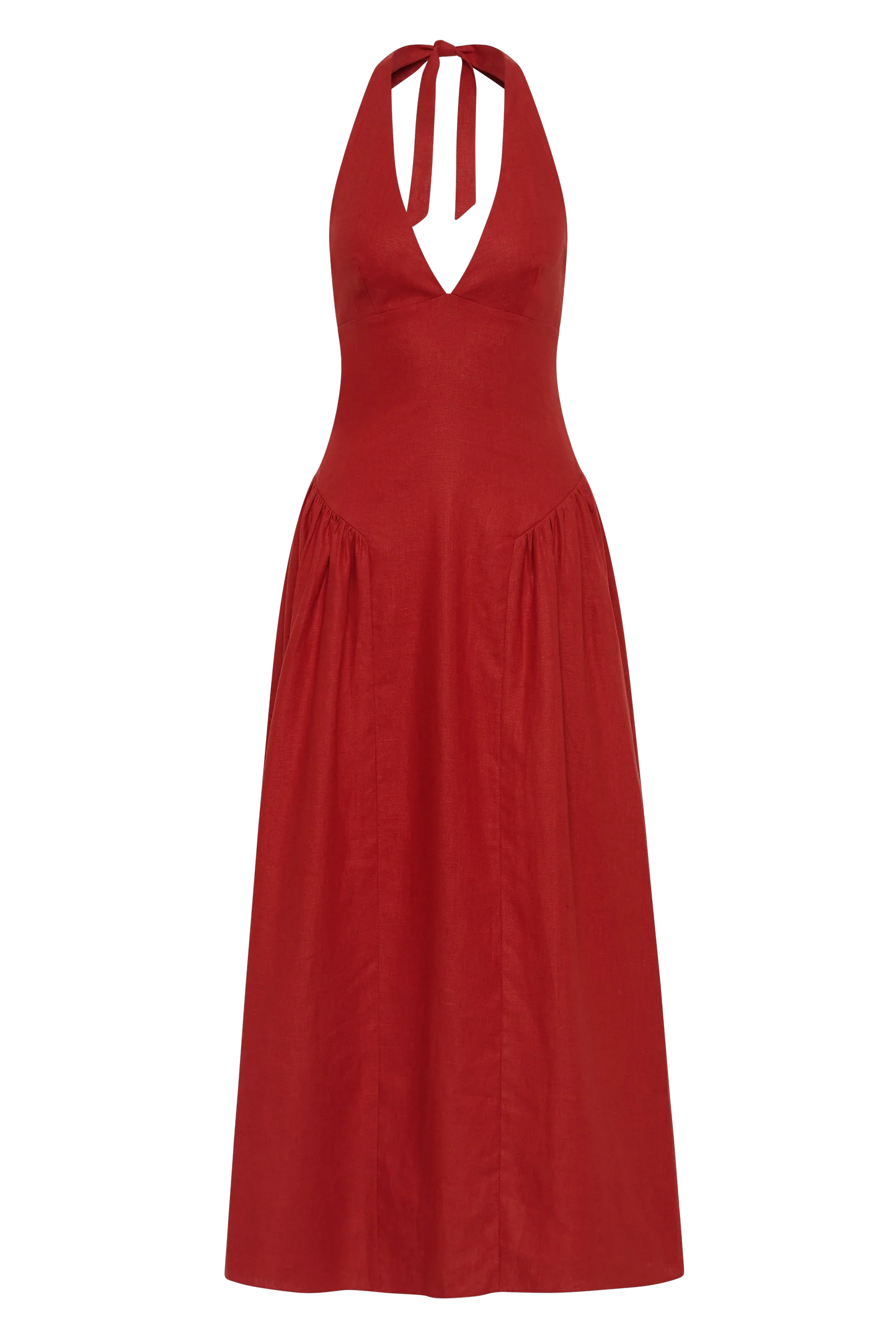 Co-op California Boutique La Cala Midi Dress in Chilli Red