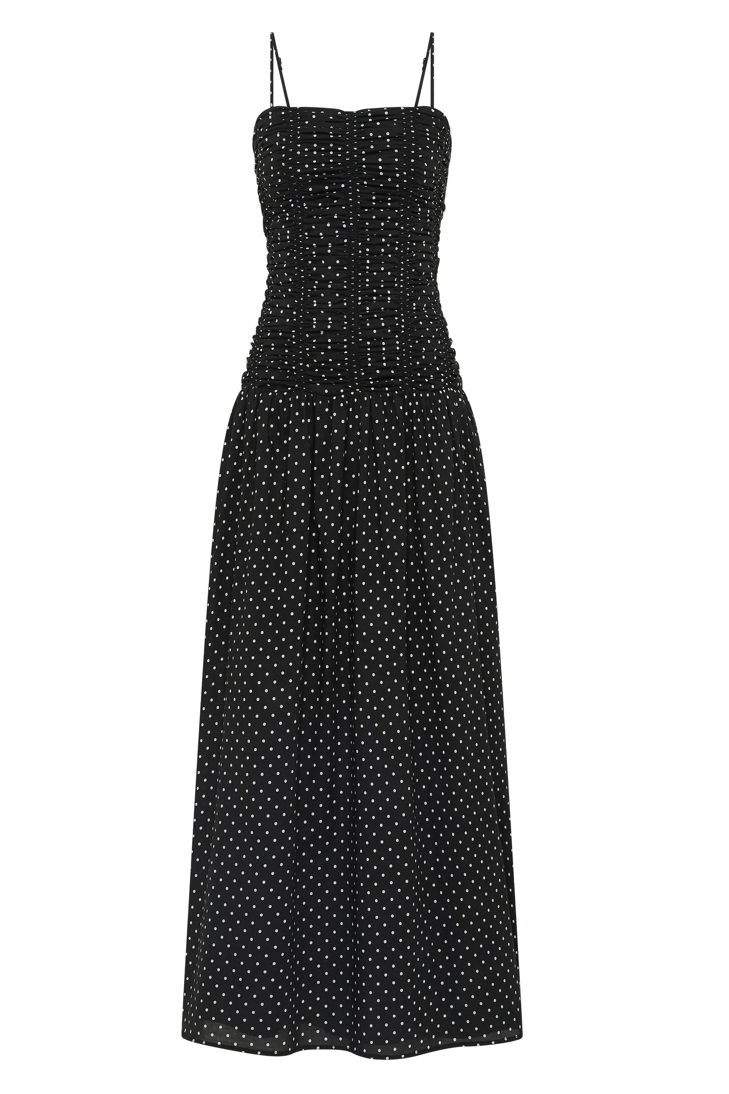 Co-op California Boutique Mira Maxi Dress - Lola Polka Dot in Black and Off White