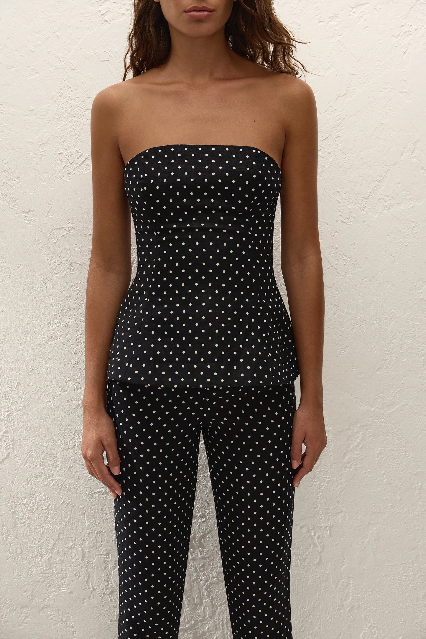 Co-op California Boutique Petro Top Lola in Polka Dot Black Cream