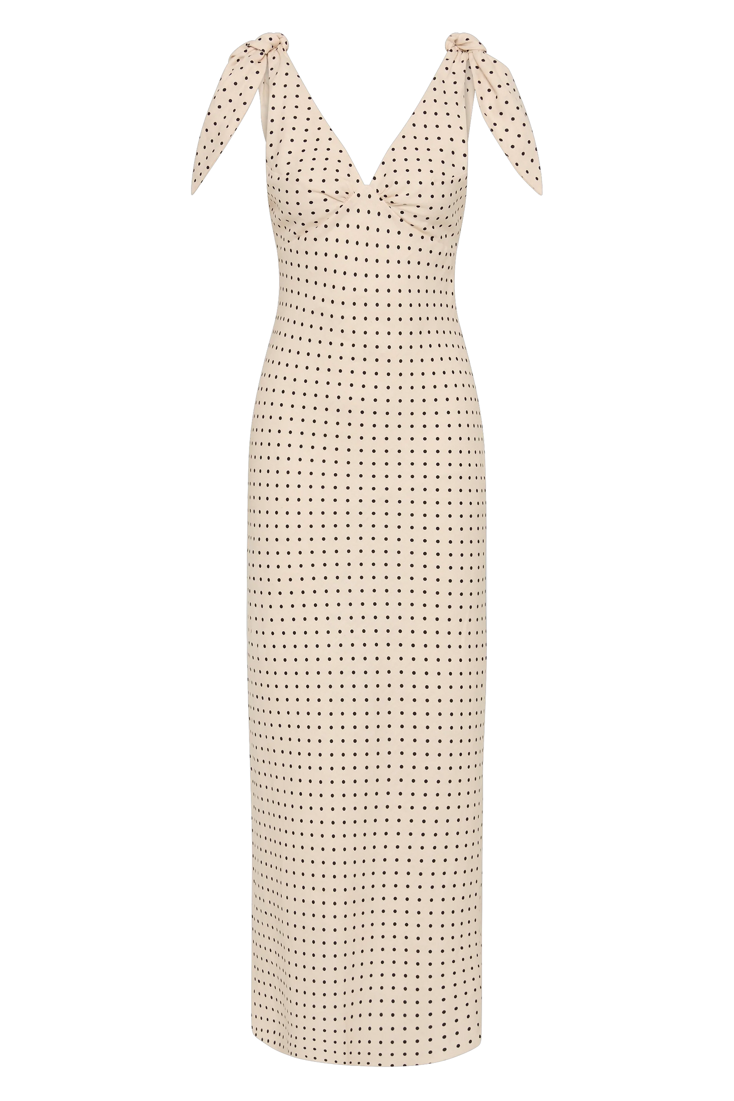 Co-op California Boutique Solana Maxi Dress - Cream Black Polka Dot Linen